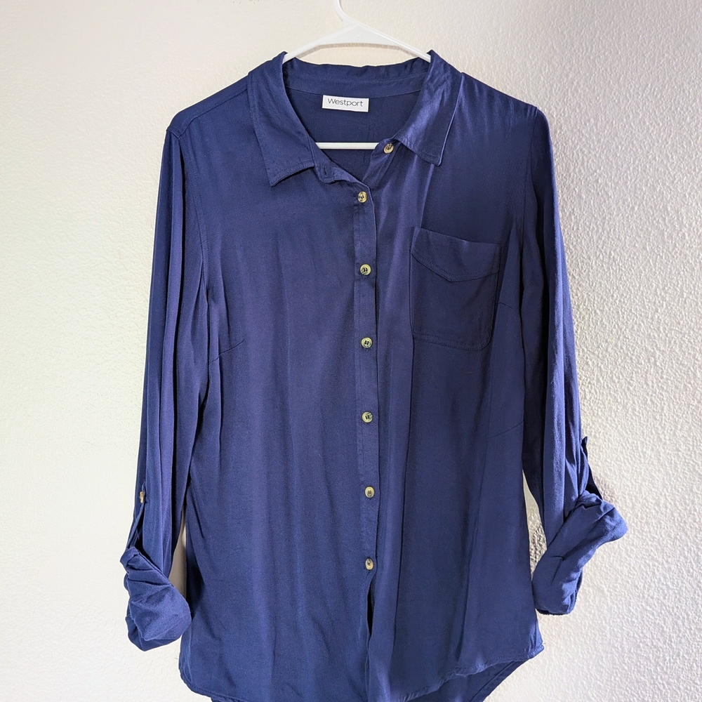 Westport Women's Blue Button-Up Top
